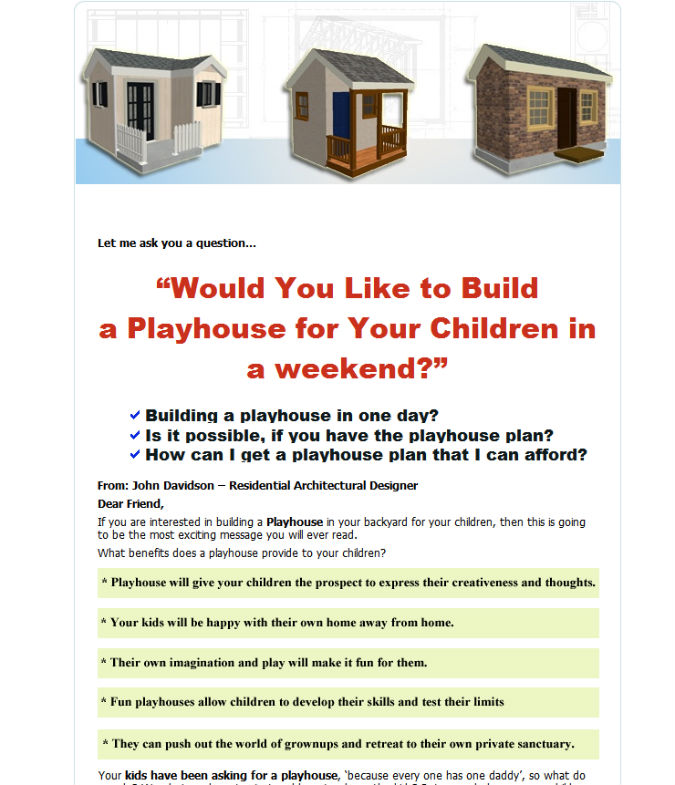 10 Plans and Blueprints to Build Children’s Playhouses